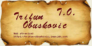 Trifun Obušković vizit kartica